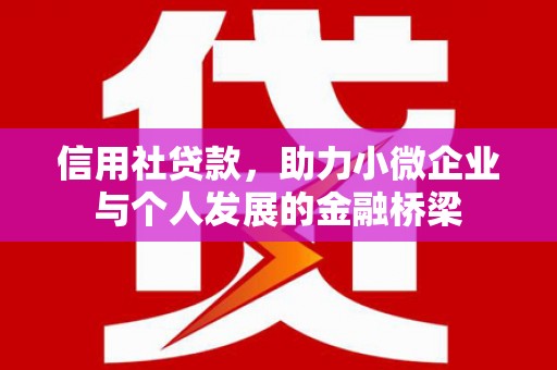 邛崃信用社贷款，助力小微企业与个人发展的金融桥梁