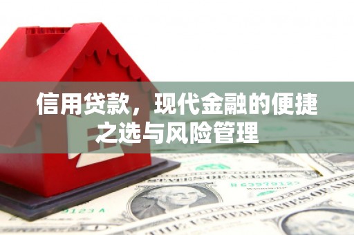 邛崃信用贷款，现代金融的便捷之选与风险管理