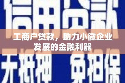 邛崃工商户贷款，助力小微企业发展的金融利器