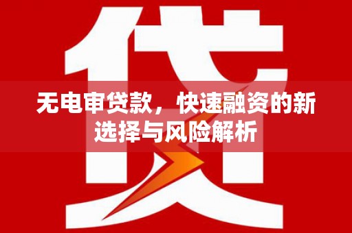 邛崃无电审贷款，快速融资的新选择与风险解析