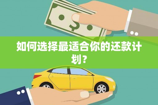 邛崃如何选择最适合你的还款计划？