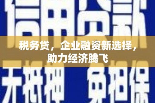 邛崃税务贷，企业融资新选择，助力经济腾飞