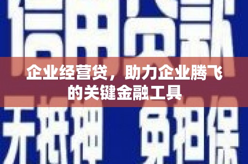 邛崃企业经营贷，助力企业腾飞的关键金融工具