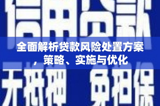 邛崃全面解析贷款风险处置方案，策略、实施与优化