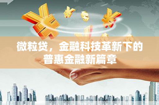邛崃微粒贷，金融科技革新下的普惠金融新篇章